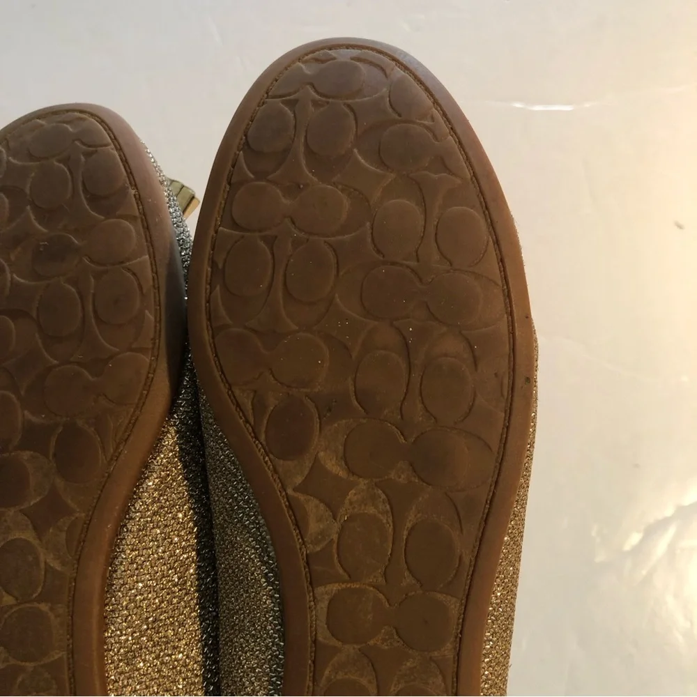 COACH Gold Ballet Flat SHOES 5.5B